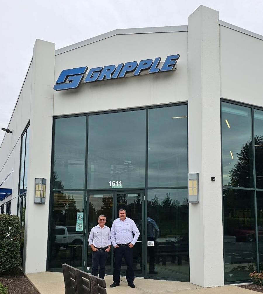 Fachada da sede da Gripple USA, em Aurora, Illinois, nos Estados Unidos